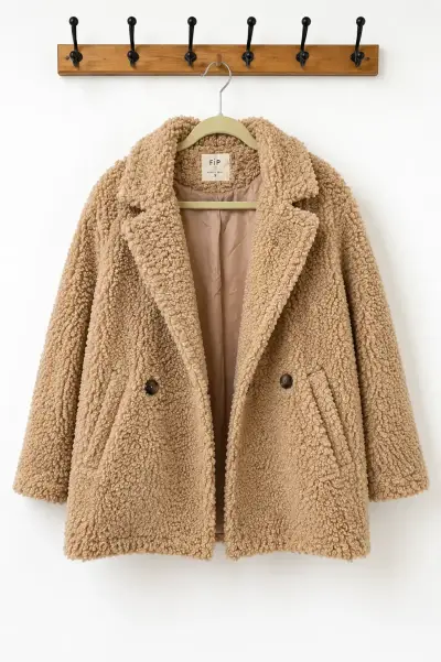 Abrigo de lana beige FiP para mujer - miniatura 2