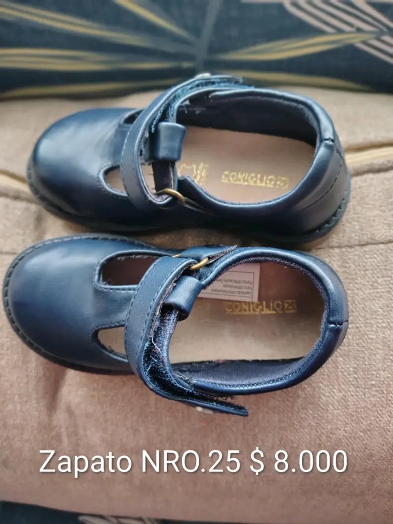 Zapatos de cuero azul para niños talla 25