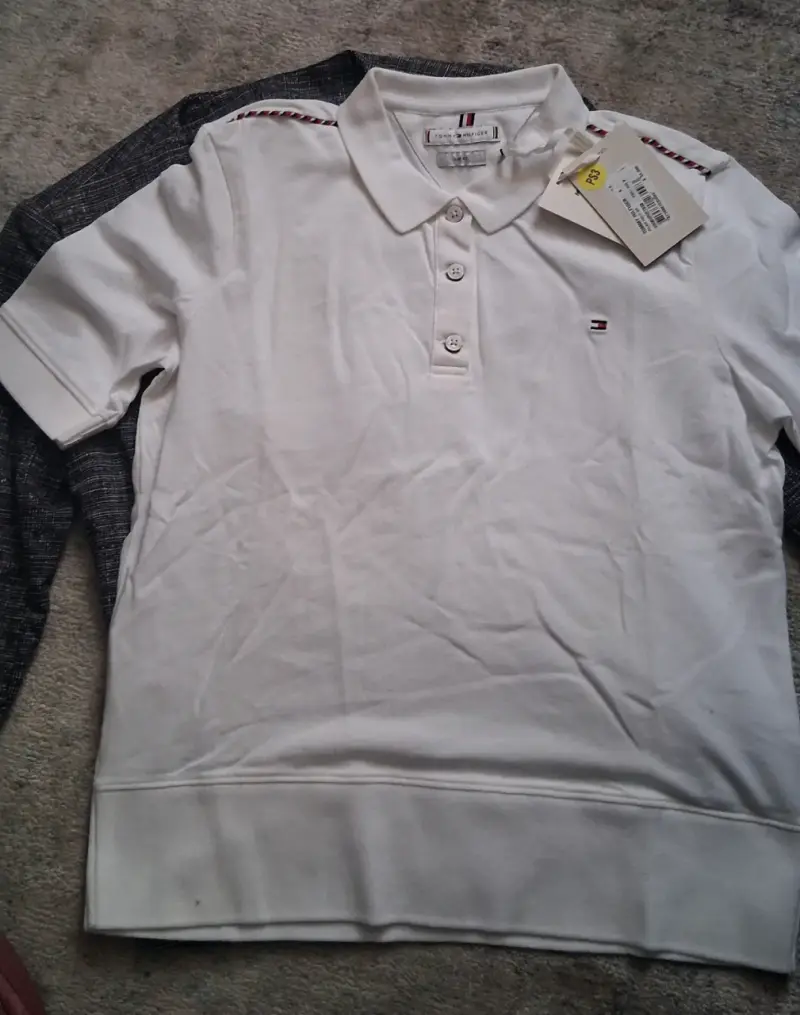 Polera Polo Blanca de Algodón