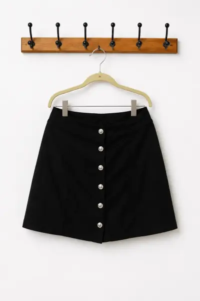 Falda negra con botones Shein talla M - miniatura 2