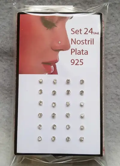 Set de 24 Piercings Nariz Plata 925 - miniatura 1