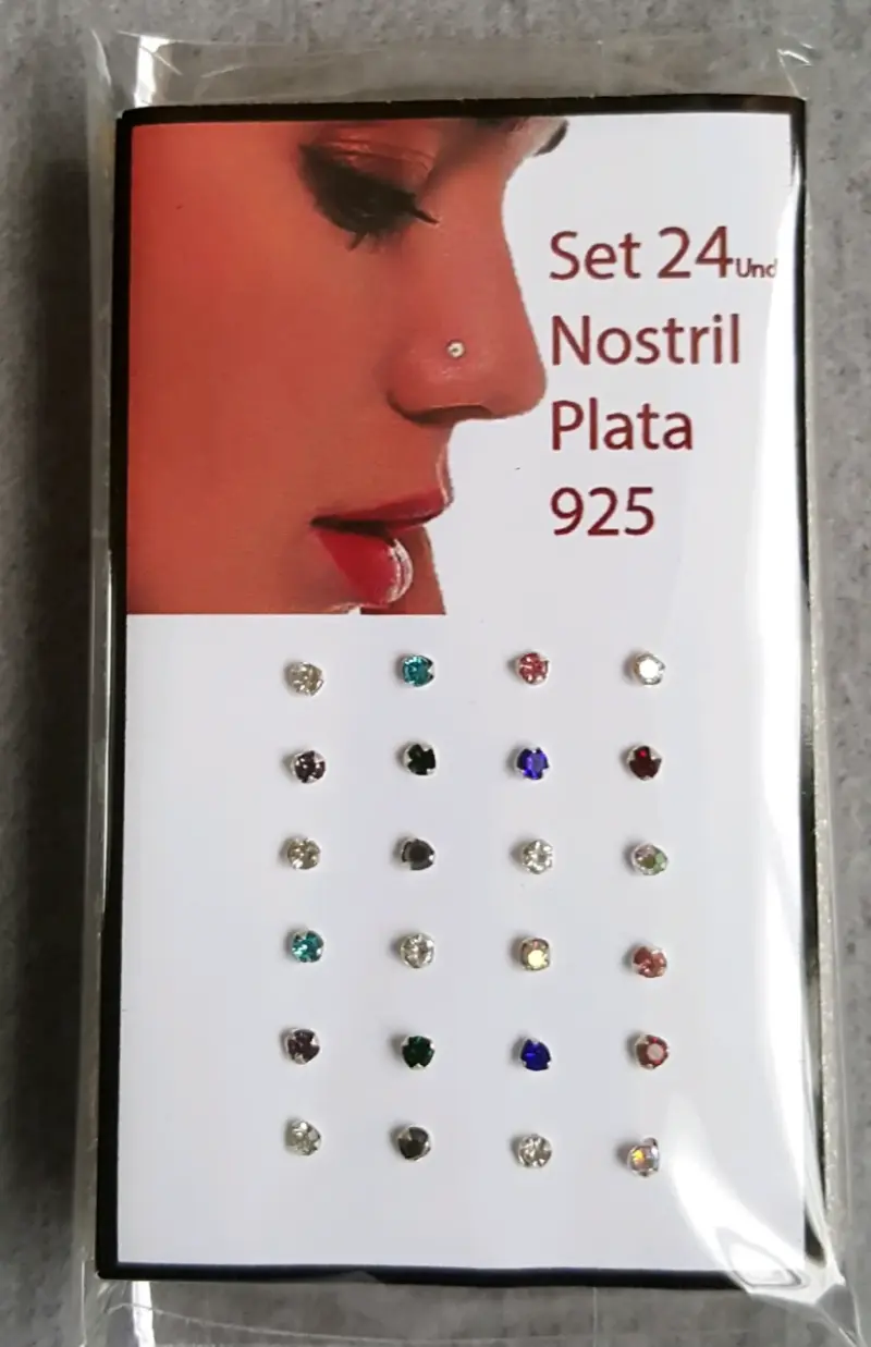 Set de 24 Piercings Nariz Plata 925 - 2