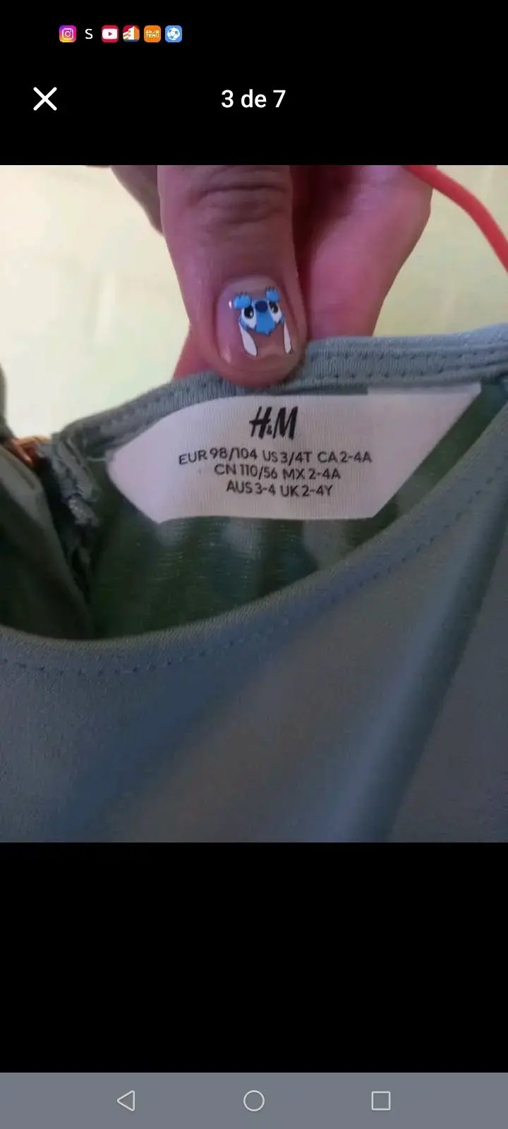 Vestido infantil floral H&M con lazo - 2