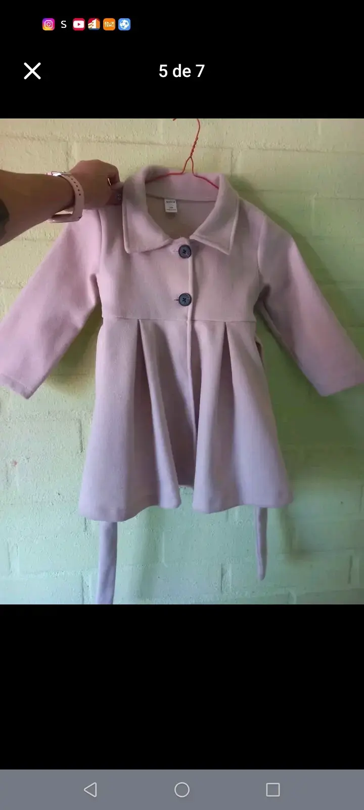 Vestido infantil floral H&M con lazo - 3