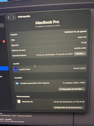 MacBook Pro 14 m4 16gb 512gb negro - miniatura 5