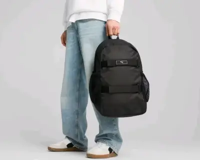 Mochila negra Puma con bolsillos laterales - miniatura 4