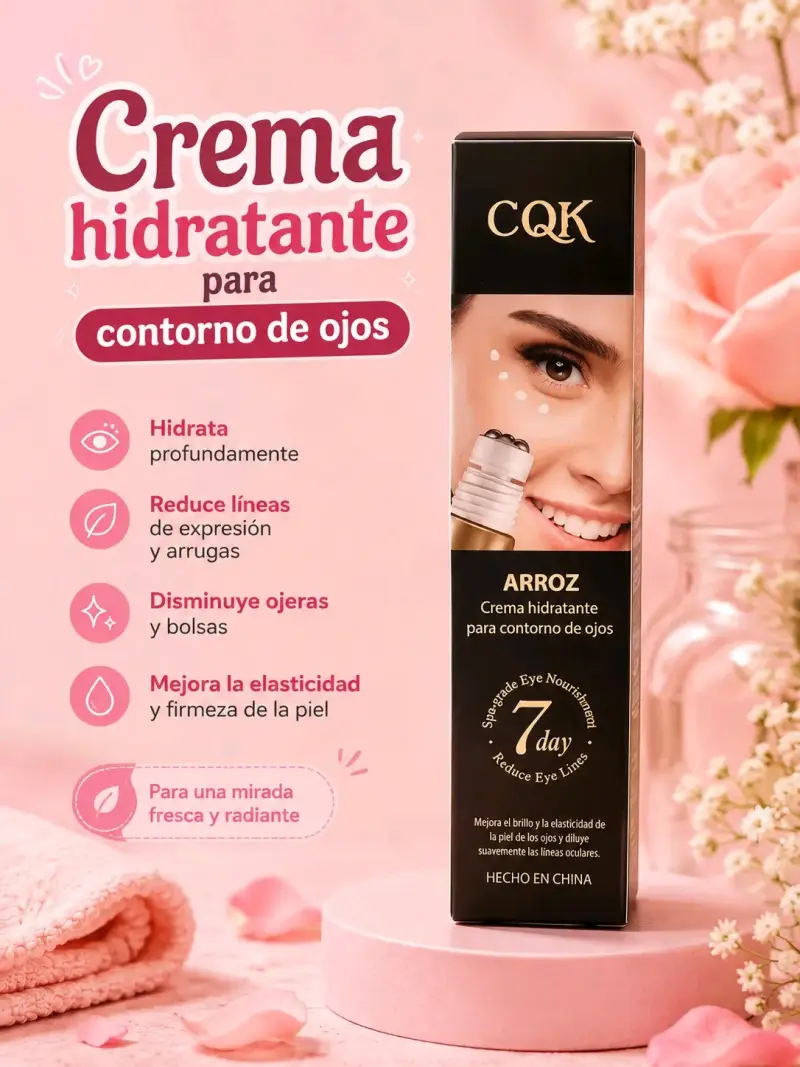 Crema Hidratante para Contorno de Ojos CQK con Arroz