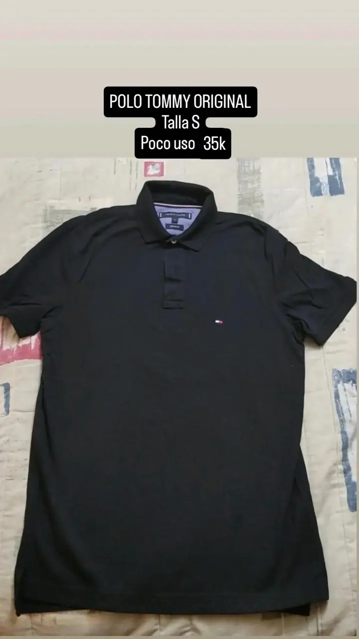 Polera Polo Negra Tommy Hilfiger original Talla S