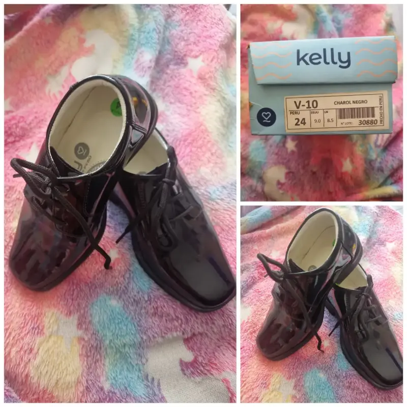 Zapatos de charol negro para niño Kelly talla 24