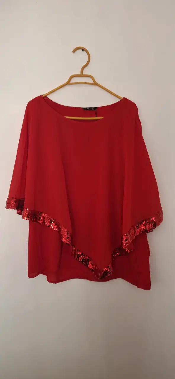 Blusón rojo con lentejuelas FSP talla XXL - 2