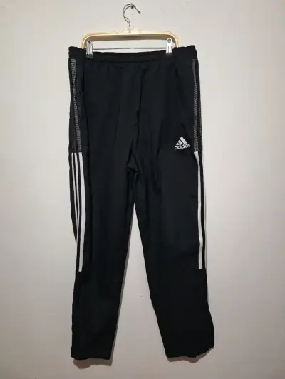Pantalones deportivos negros Adidas con franjas - miniatura 1