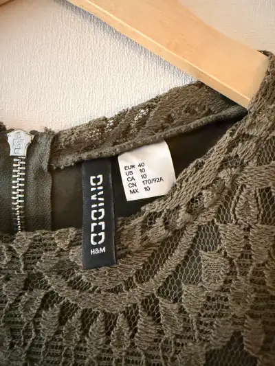 Vestido Encaje Verde H&M - miniatura 3