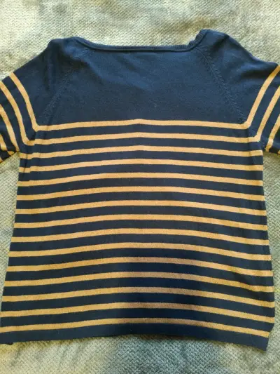 Cardigan de rayas azul y marrón Gina Tricot - miniatura 3