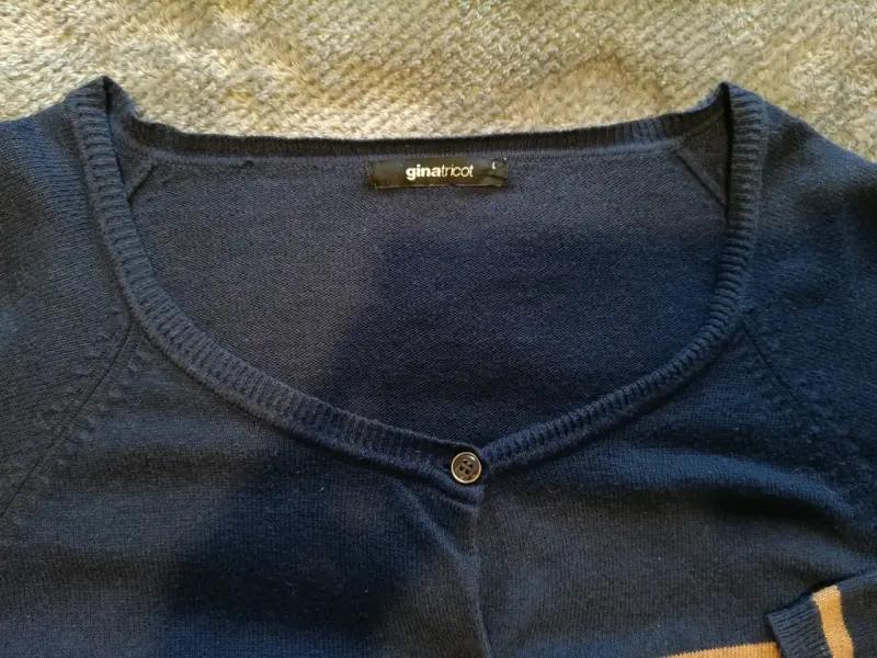 Cardigan de rayas azul y marrón Gina Tricot - 4