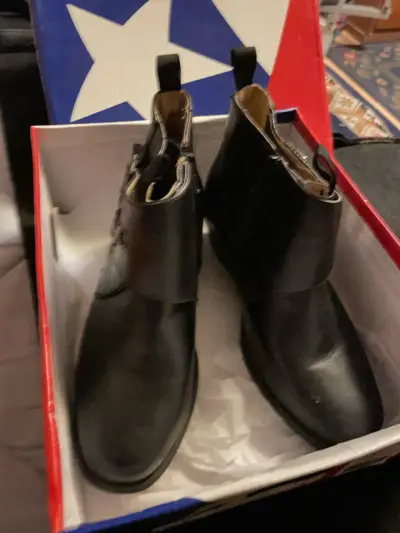 Botines de cuero negro para hombre - miniatura 1