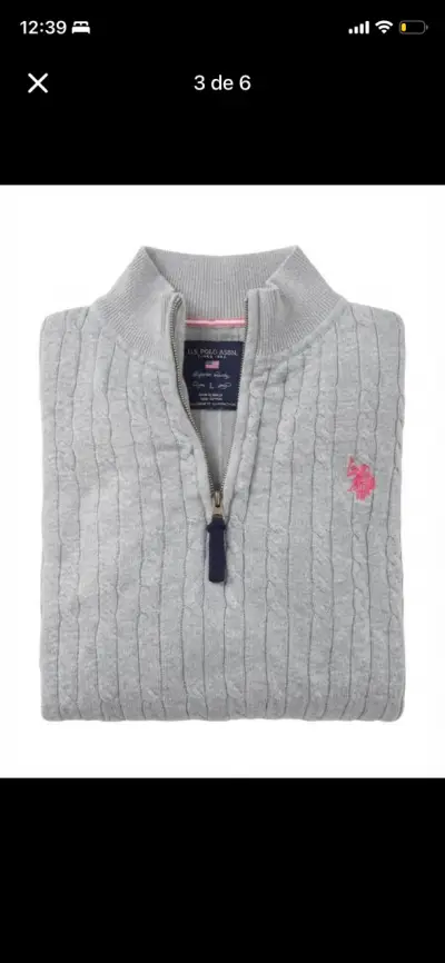 Suéter gris U.S. Polo Assn. para mujer talla L - miniatura 1