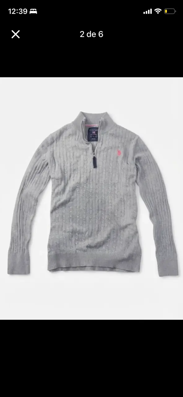 Suéter gris U.S. Polo Assn. para mujer talla L - 2
