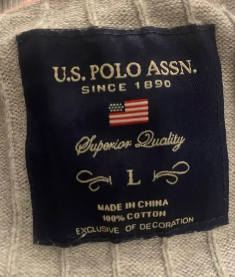 Suéter gris U.S. Polo Assn. para mujer talla L - 4