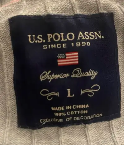 Suéter gris U.S. Polo Assn. para mujer talla L - miniatura 4