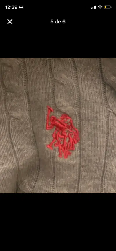 Suéter gris U.S. Polo Assn. para mujer talla L - miniatura 5