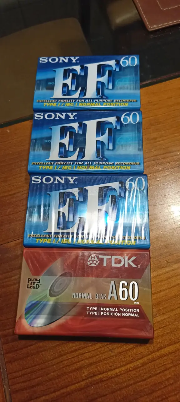 Cassettes Sony EF y TDK A60 para grabación