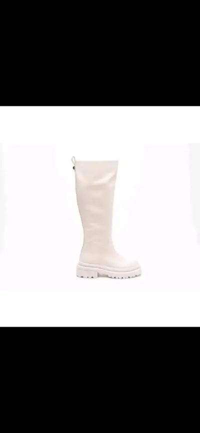 Botas altas blancas de mujer con suela gruesa - miniatura 5