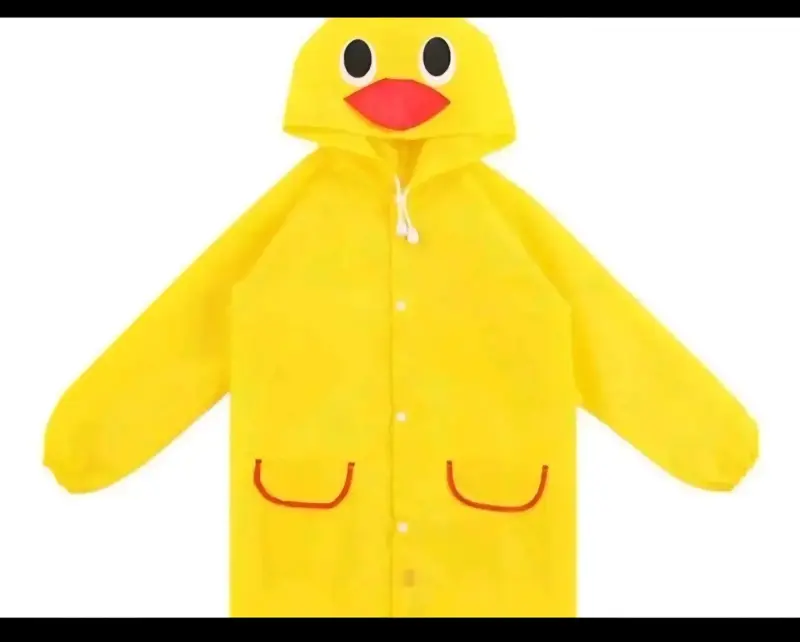 Impermeable infantil amarillo con diseño de pato