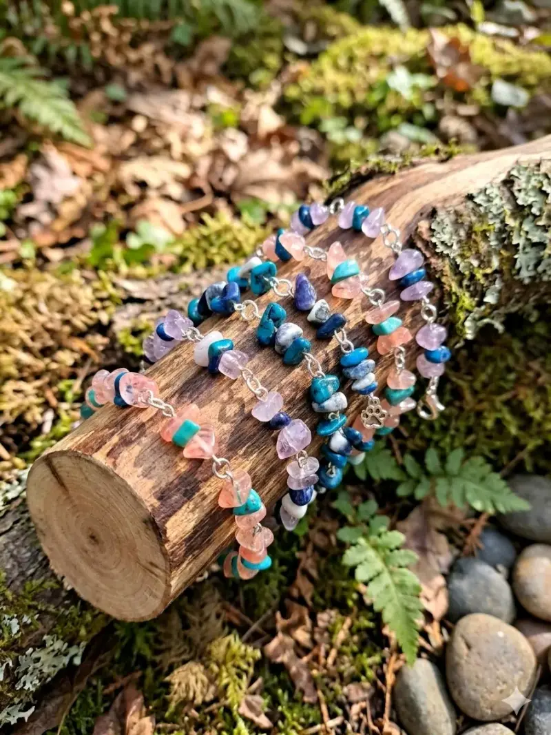 Pulseras de piedras naturales coloridas
