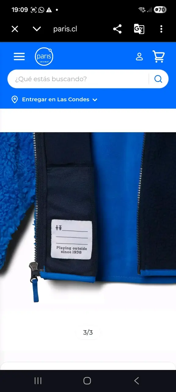 Chaqueta polar infantil Columbia azul con orejas - 2