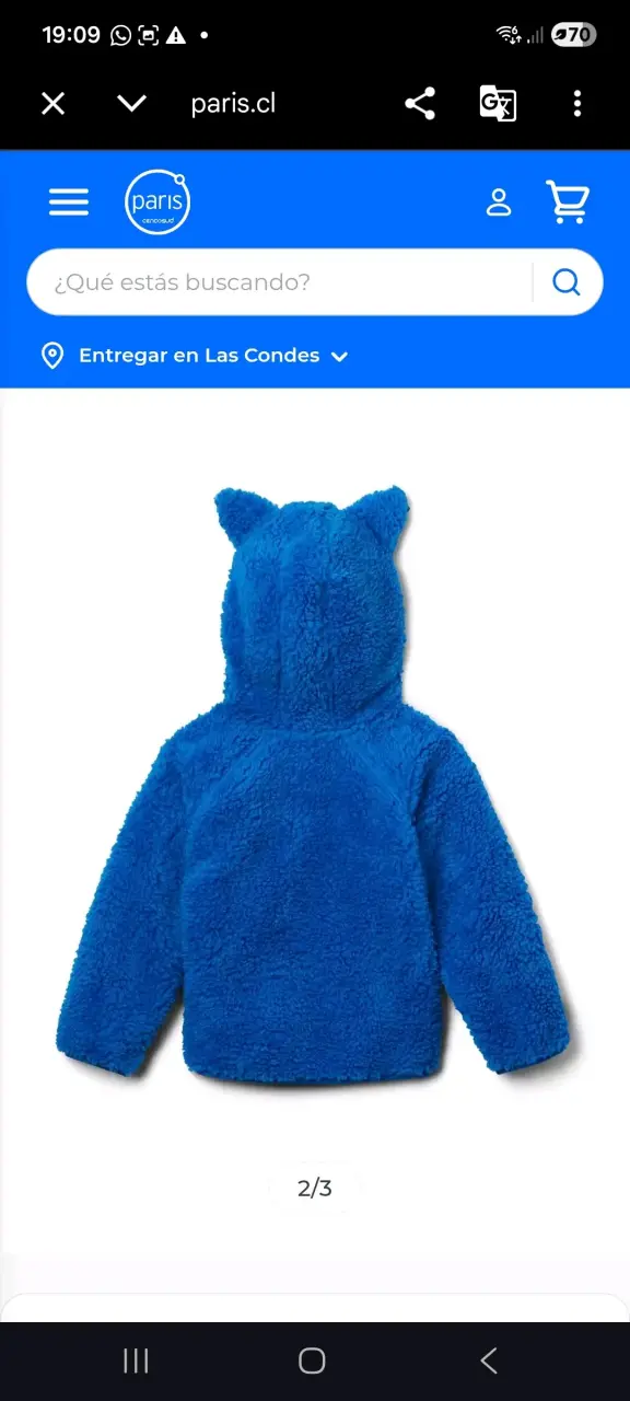 Chaqueta polar infantil Columbia azul con orejas - 3