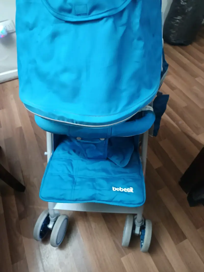 Coche de Paseo Bebesit Azul Plegable - 4