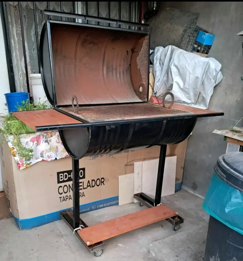 Parrilla de tambor con ruedas y tapa - 2