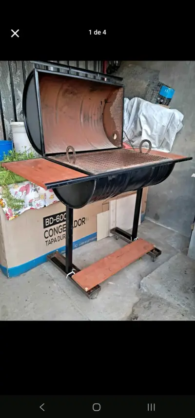 Parrilla de tambor con ruedas y tapa - miniatura 4