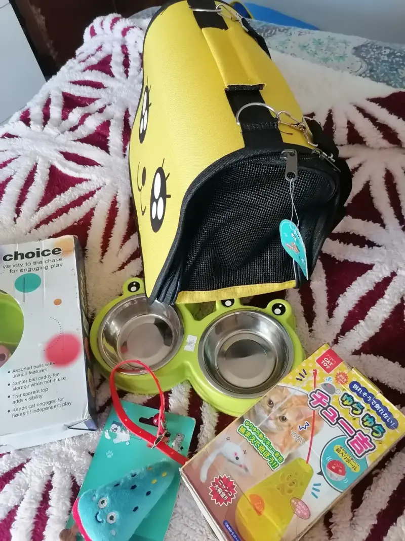 Set de accesorios para gatos con juguete interactivo y bolso transportador - 2
