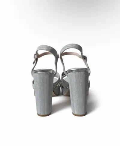 Sandalias de Tacón Alto Plateadas Elegantes - miniatura 3