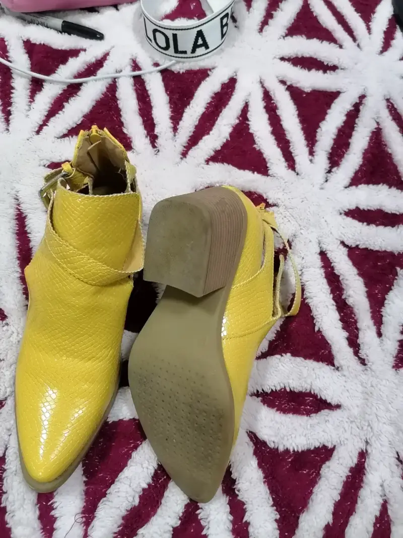 Botines amarillos de charol para mujer 37 - 2