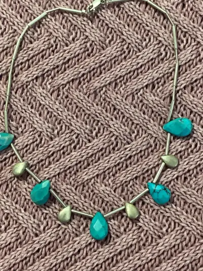 Collar de plata y piedras color turquesa - miniatura 1