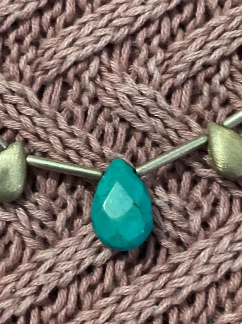 Collar de plata y piedras color turquesa - 3