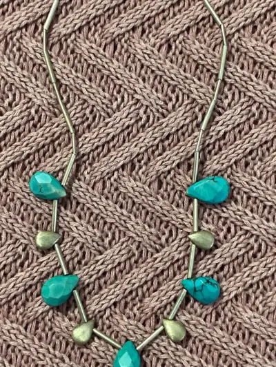 Collar de plata y piedras color turquesa - miniatura 4