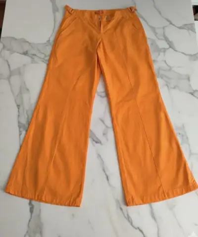 Pantalones anchos naranjas para mujer - miniatura 1