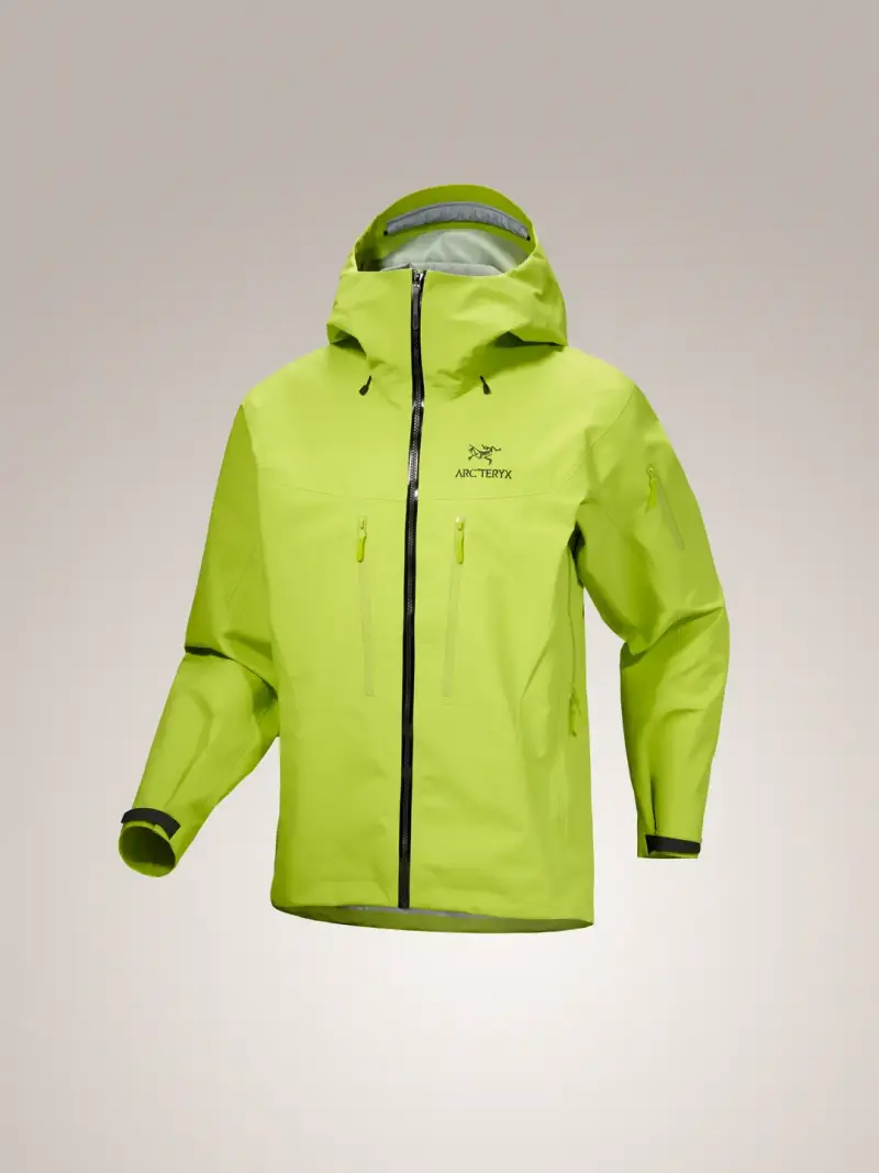Chaqueta impermeable verde Arc'teryx con capucha
