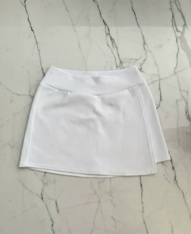 Falda corta blanca de algodón para mujer - 1