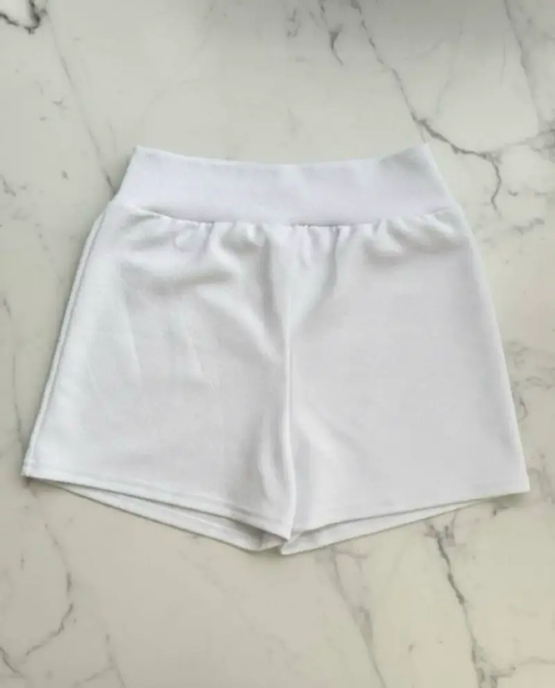 Falda corta blanca de algodón para mujer - 2