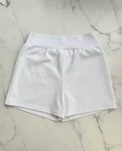 Falda corta blanca de algodón para mujer - miniatura 2