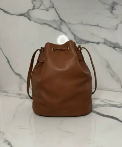 Mochila de cuero marrón con borlas - miniatura 2