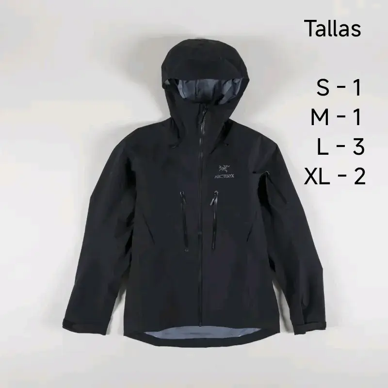 Chaqueta impermeable negra Arc'teryx con capucha - 2