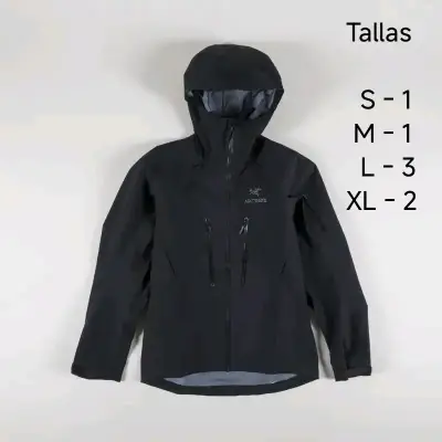 Chaqueta impermeable negra Arc'teryx con capucha - miniatura 2