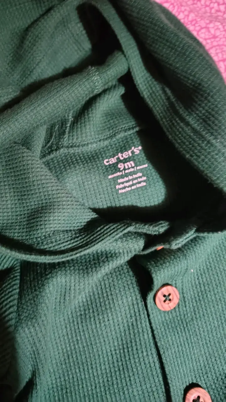 Conjunto de bebé verde con capucha Carter's - 3
