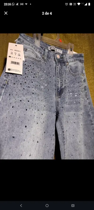 Jeans Mujer Menina con Brillantes Talla 36/38/40 - miniatura 1