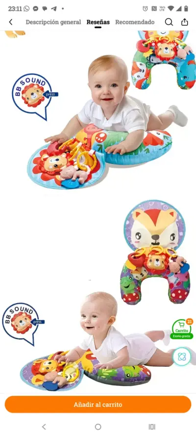 Almohada de Actividades para Bebé con Sonido - miniatura 1